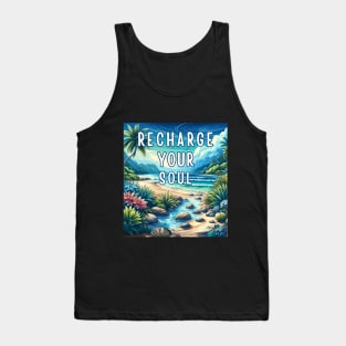 Recharge Your Soul  Tropical Beach Saltwater Therapy Tank Top